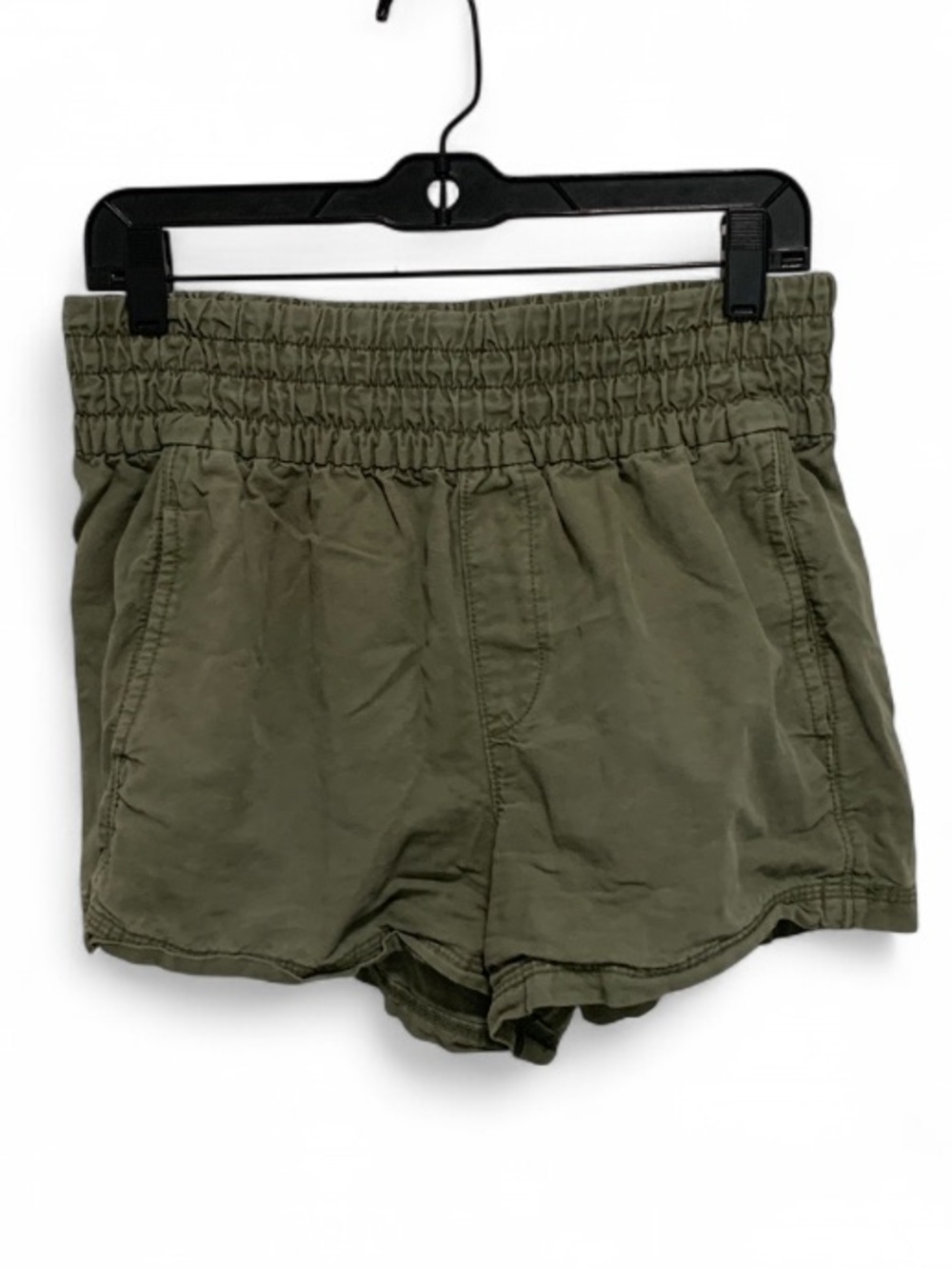 aerie Olive Utility High-Waist Smocked Shorts